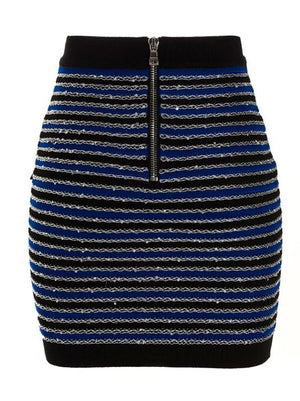 BALMAIN High-Waisted Buttoned Knit Skirt for Women