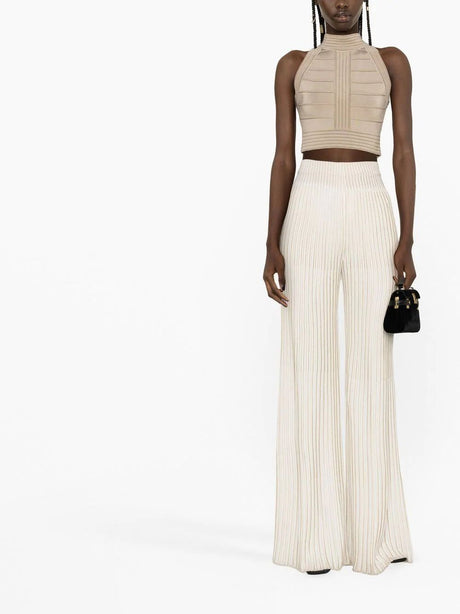 BALMAIN Luxurious Ribbed Knit Pants for Women - SS23 Collection