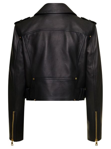時尚SS23系列 女裝黑色摩托皮夾克