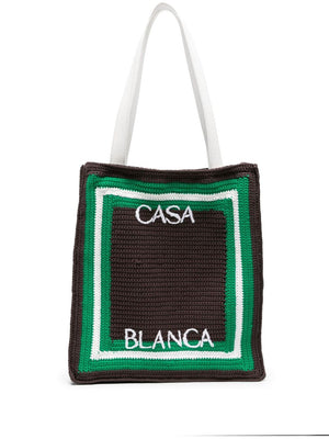 精美的CASABLANCA品牌刺繡手巾編織手提包