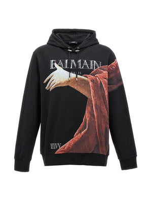 BALMAIN Men's Printed Hoodie for SS23 Collection - Limited Edition