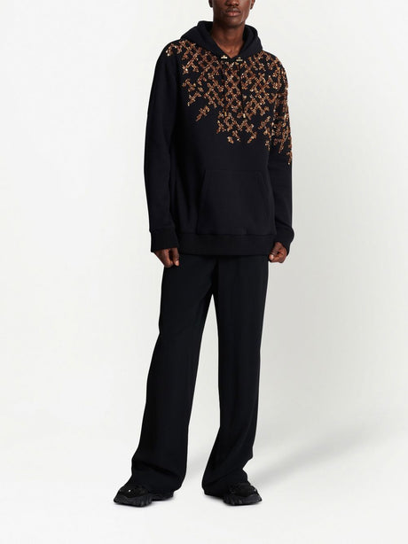 Sequin Embellished Cotton Hoodie for Men - SS23 Collection