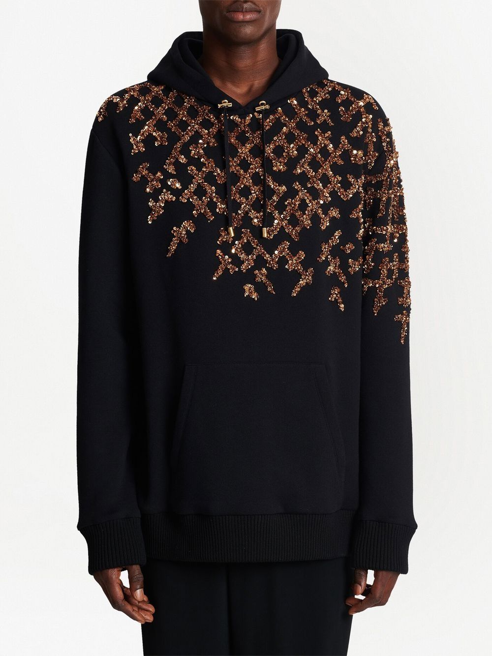 Sequin Embellished Cotton Hoodie for Men - SS23 Collection