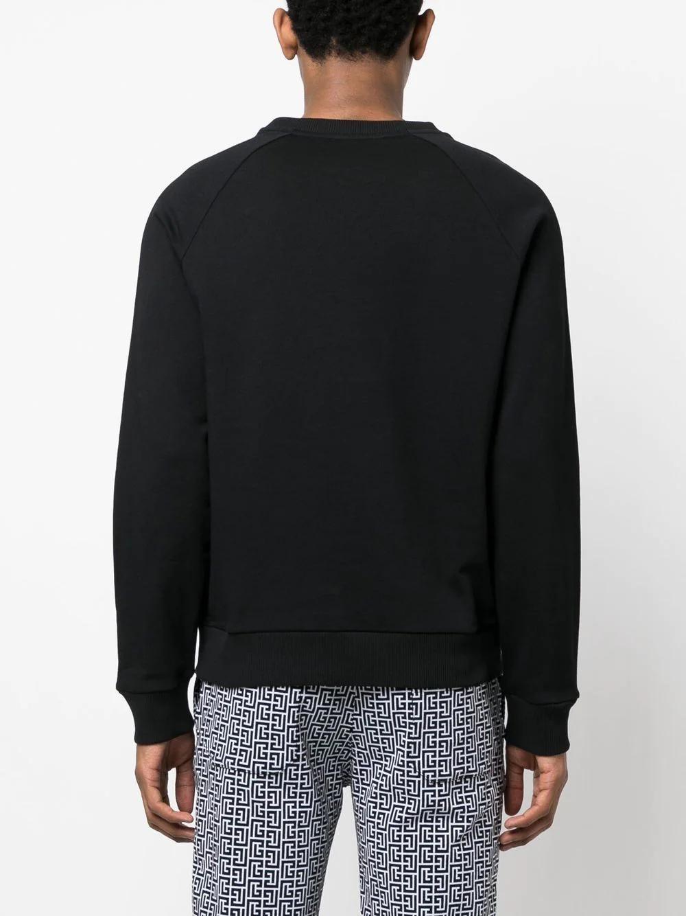 BALMAIN Classic Black Crew-Neck Sweatshirt for Men