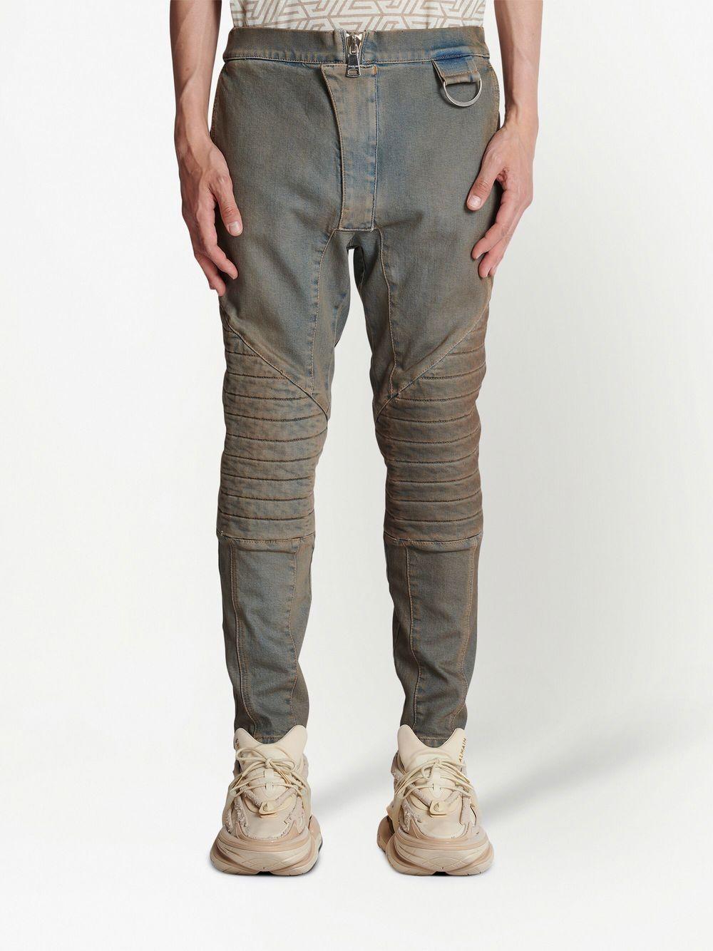 BALMAIN Men's Dirty Blue Denim Pants for SS23