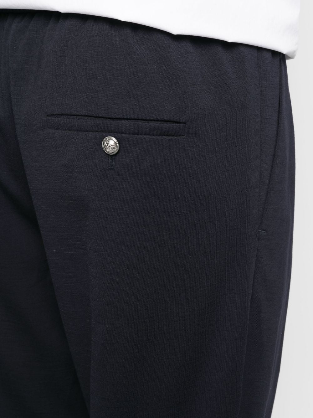 Embossed-Button Drawstring-Waist Trousers for Men