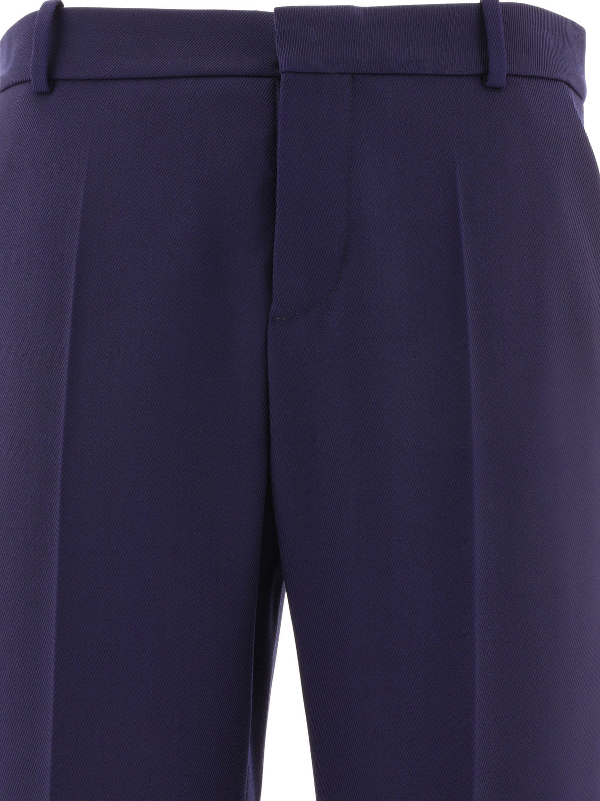 BALMAIN Navy Blue Wool Tailored Trousers for Men - FW24 Collection