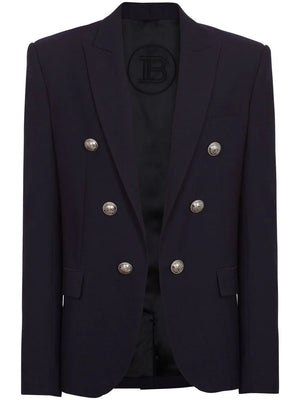 BALMAIN Navy 6 Button Jacket for Men - SS24 Collection