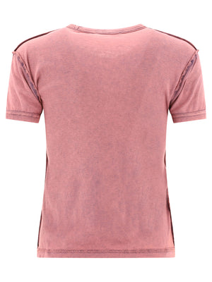 粉紅色純棉女性LOGO T恤