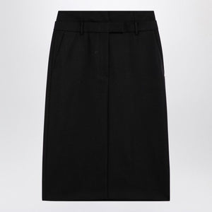 MAX MARA SPORTMAX Chic Black Wool Midi Skirt for Women