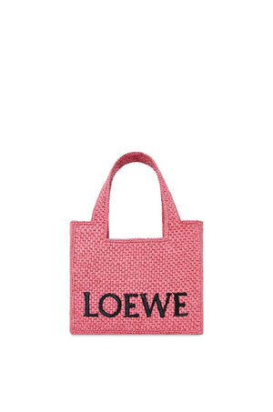 LOEWE Mini Sunset Pink Tote - Exquisite Blend of Raphia and Calfskin