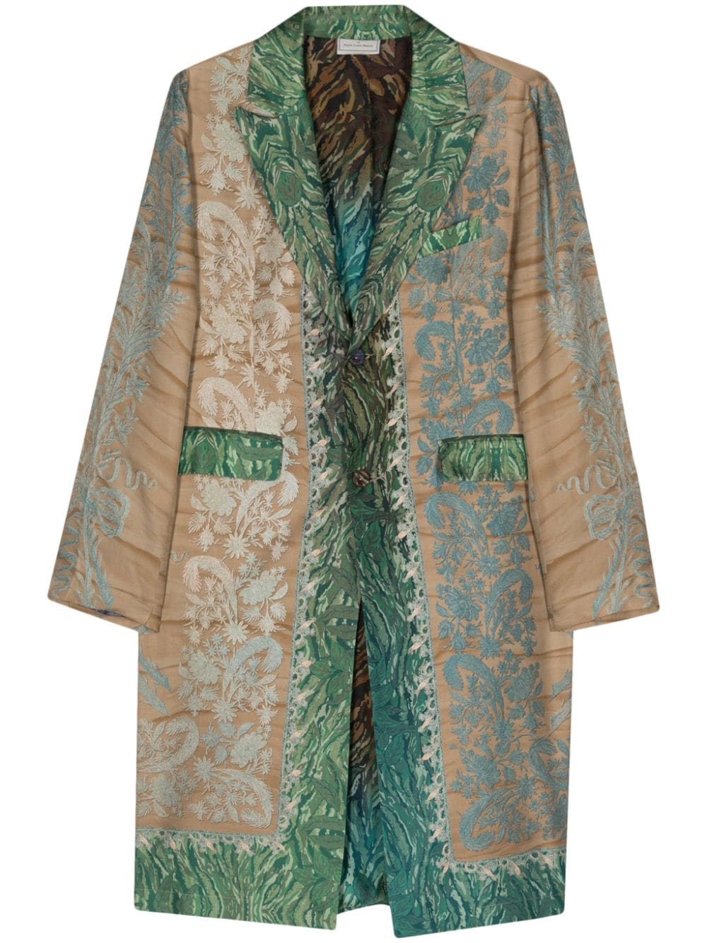PIERRE LOUIS MASCIA Green Floral Print Silk Jacket for Women