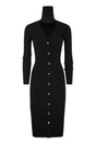 ELISABETTA FRANCHI Ribbed Viscose Midi Dress with Button Placket for Women