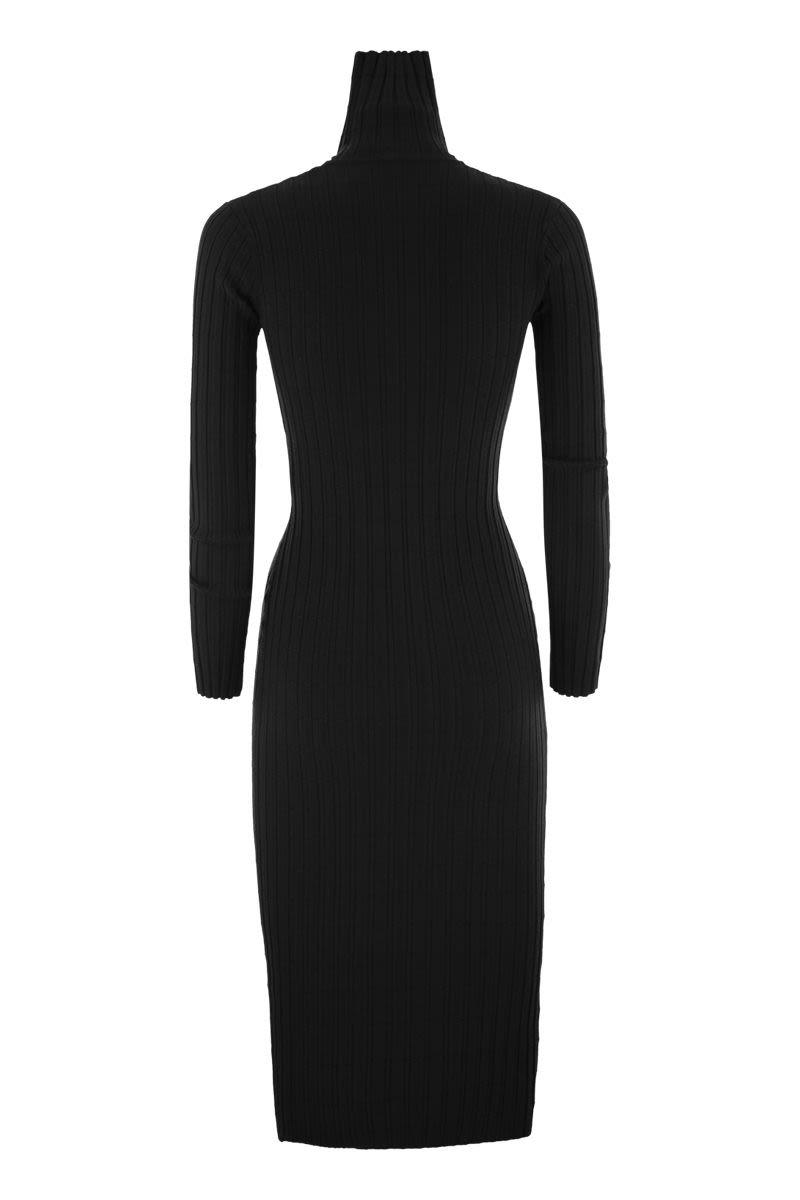 ELISABETTA FRANCHI Ribbed Viscose Midi Dress with Button Placket for Women