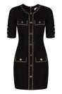 ELISABETTA FRANCHI Chic Chain-Trimmed Mini Dress