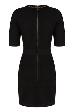 ELISABETTA FRANCHI Embellished Button Slim Fit Dress