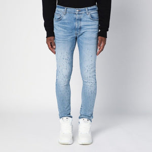 AMIRI Light Blue Distressed Skinny Jeans