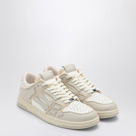AMIRI Skeltop Low-Top Leather Sneakers in White and Beige