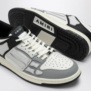 AMIRI Urban Edge Low-Top Leather Sneakers in Black, White & Grey