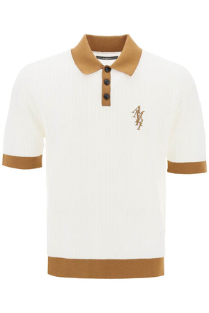 Áo polo phông với logo thêu và ruy-băng bo khuy áo cho nam