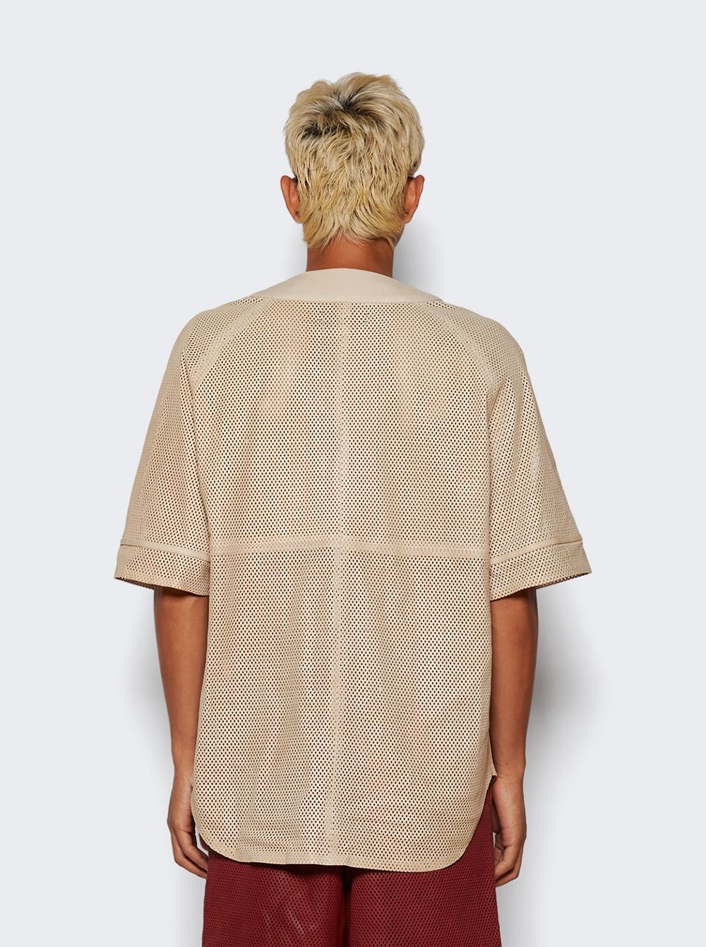 AMIRI Perforated Leather Baseball Shirt