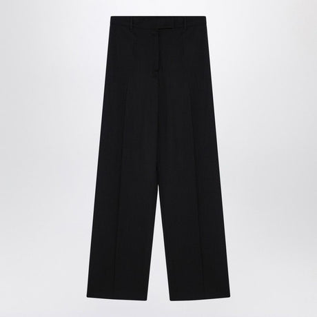 MAX MARA SPORTMAX Wide Leg Black Wool Trousers for Women