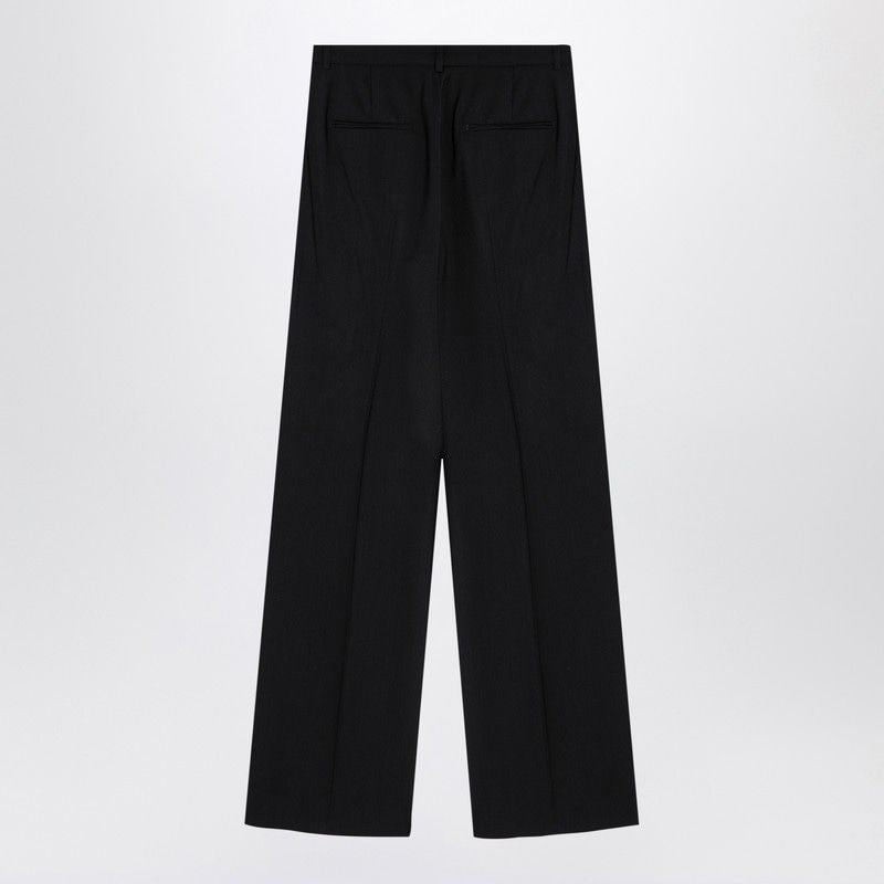 MAX MARA SPORTMAX Wide Leg Black Wool Trousers for Women