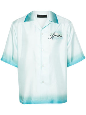 AMIRI Cerulean Resort Club Silk Bowling Shirt