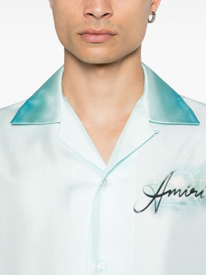 AMIRI Cerulean Resort Club Silk Bowling Shirt