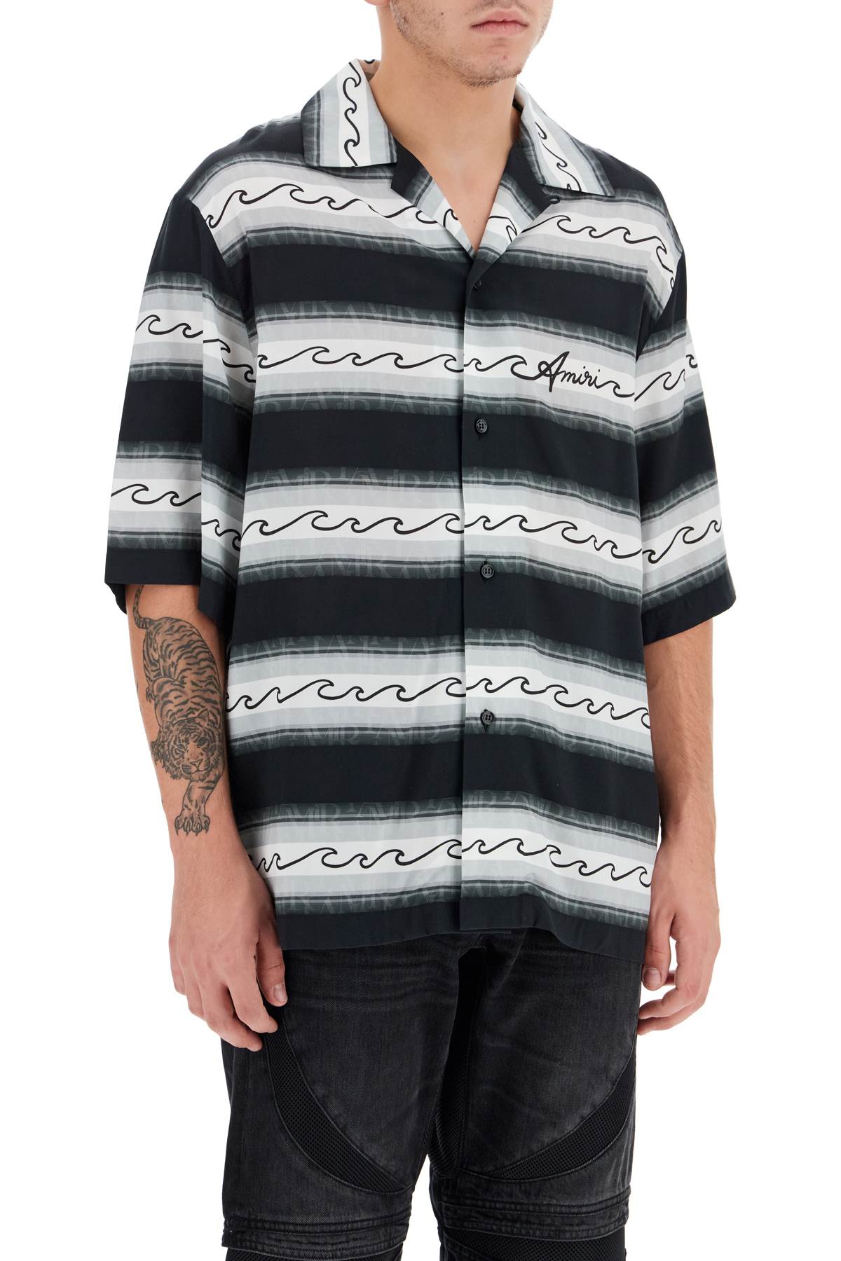 AMIRI Men's Regular Fit Wave Print Shirt - Size XL