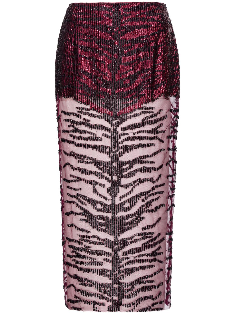 PINKO Mid-Length Sequin Animal Print Skirt