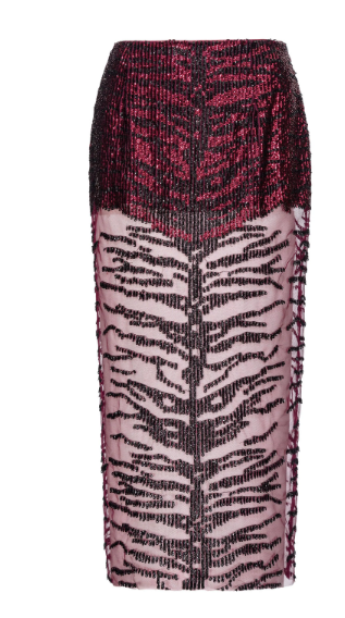 PINKO Mid-Length Sequin Animal Print Skirt