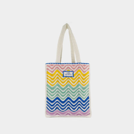 CASABLANCA Multicolor Wave Crochet Tote