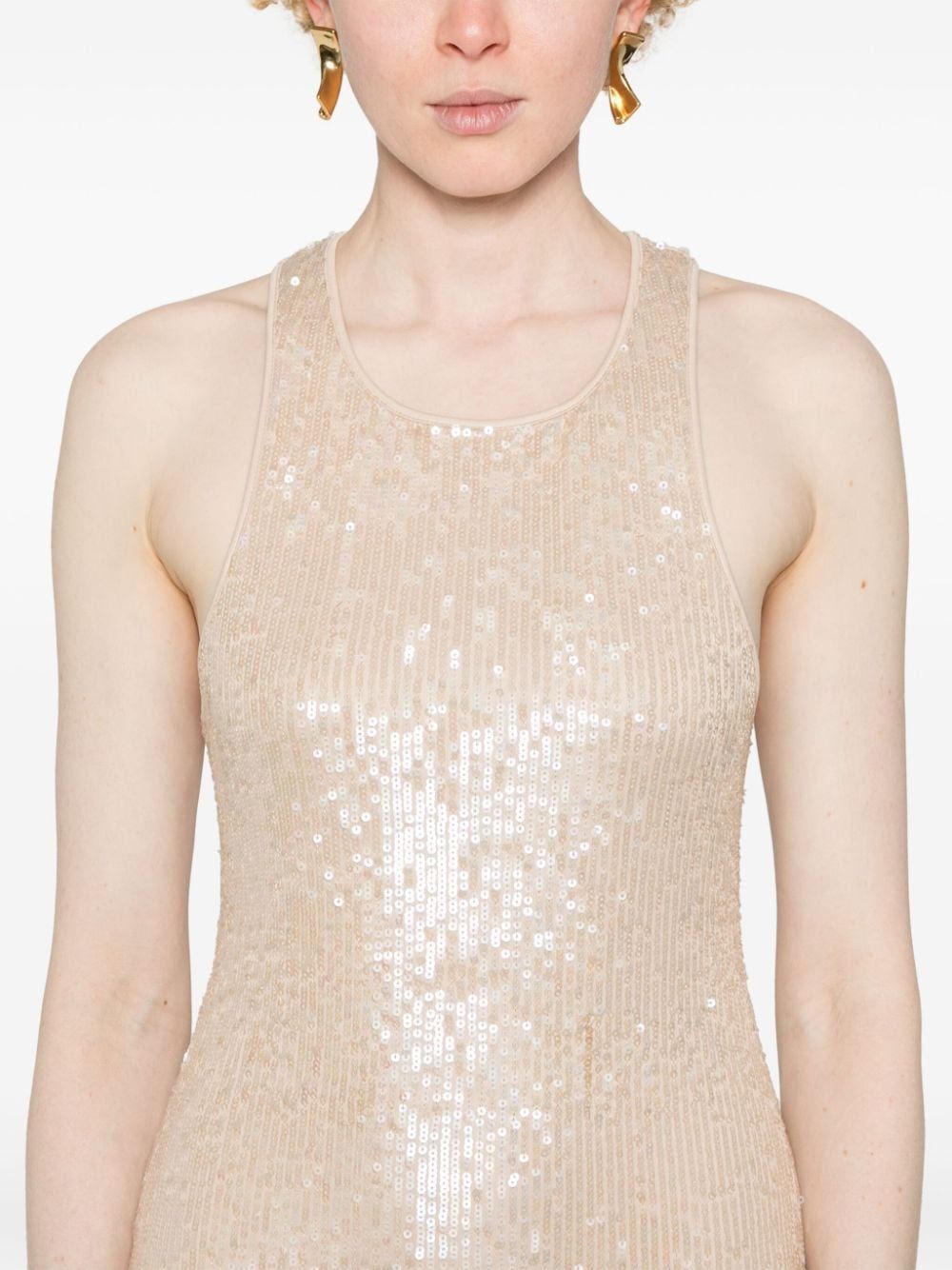 ELISABETTA FRANCHI Mini Sequin Straps Dress