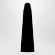 MAX MARA PIANOFORTE Elegant Black Satin Velvet Long Dress with Tassel Detail