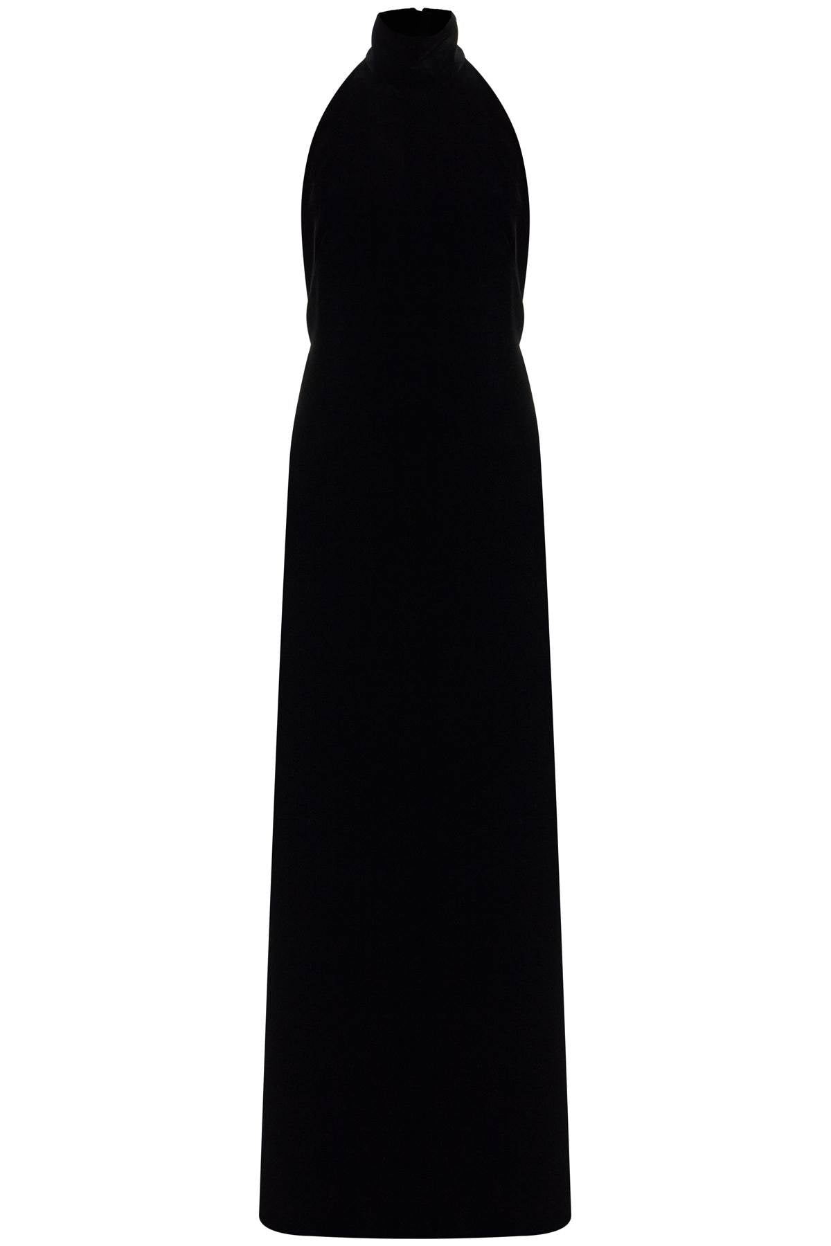 MAX MARA PIANOFORTE Fluid Long Velvet Dress with Open Back and Jewel Chain - Size IT 38