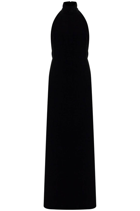 MAX MARA PIANOFORTE Fluid Long Velvet Dress with Open Back and Jewel Chain - Size IT 38