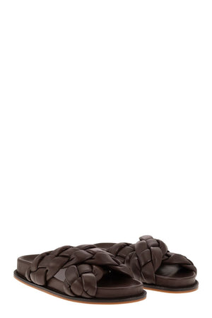 FABIANA FILIPPI Braided Leather Fussbett Sandals - Soft & Contemporary Style for Women