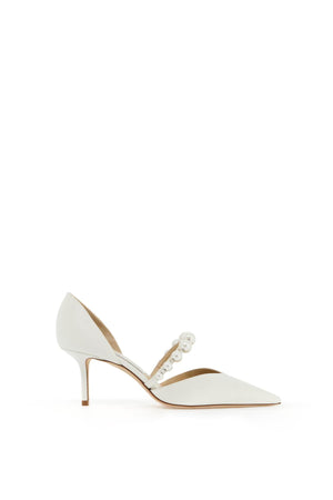 JIMMY CHOO Elegant Pointed-Toe Pumps with Pearl Embellishments