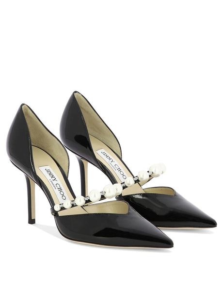 JIMMY CHOO Black Patent Leather Pumps for the Fashionable Woman