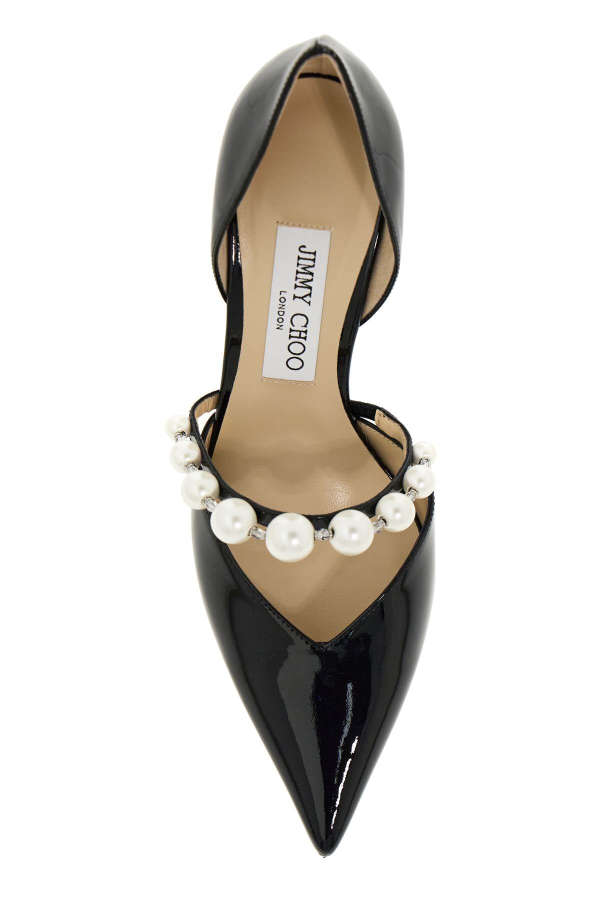 JIMMY CHOO Elegant 85MM Patent Leather Pumps with Pearls