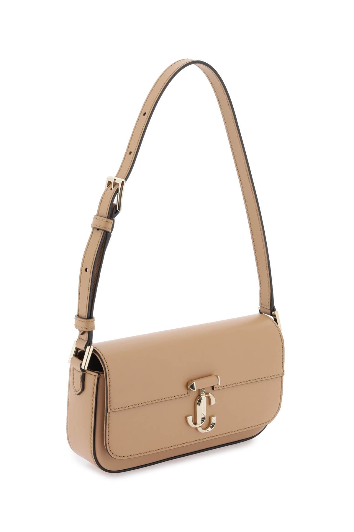 JIMMY CHOO Mini Avenue Leather Shoulder Bag with Gold-Tone Monogram