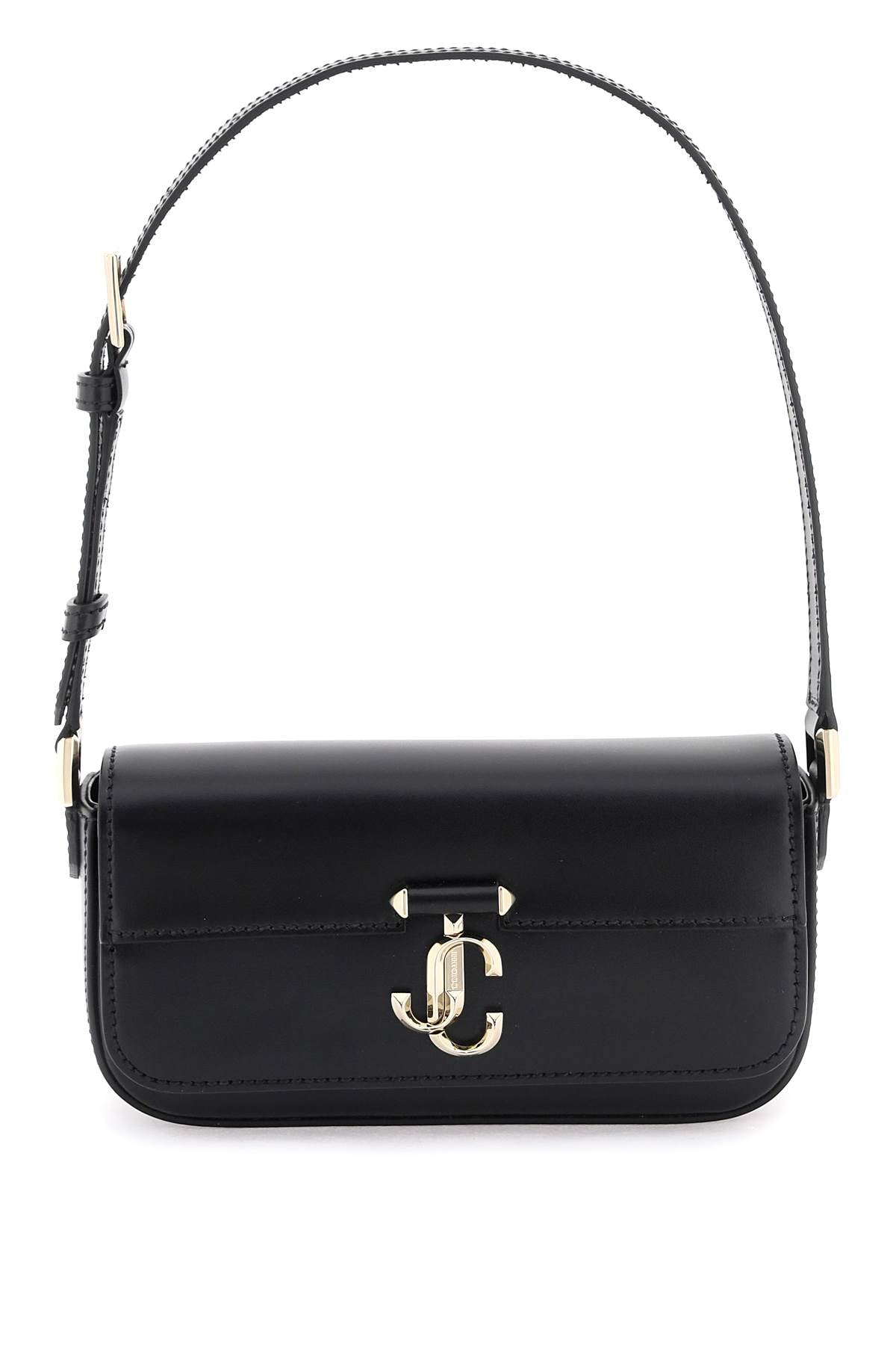 JIMMY CHOO Mini Avenue Leather Shoulder Bag with Gold-Tone Monogram