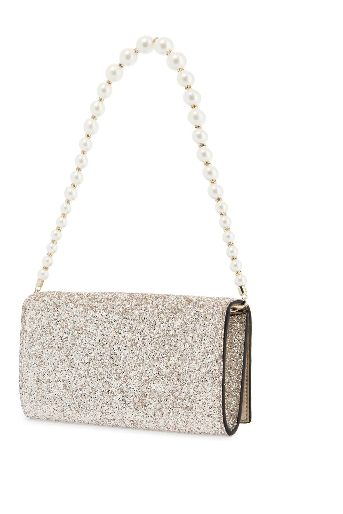 JIMMY CHOO Mini Glitter Sand Wallet with Chain