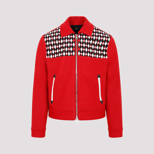 AMIRI Embroidered Wool Blouson Jacket for Men in Red - Fall/Winter 2023 Collection