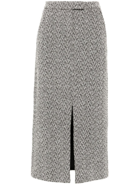 SELF-PORTRAIT Herringbone Midi Skirt for Women