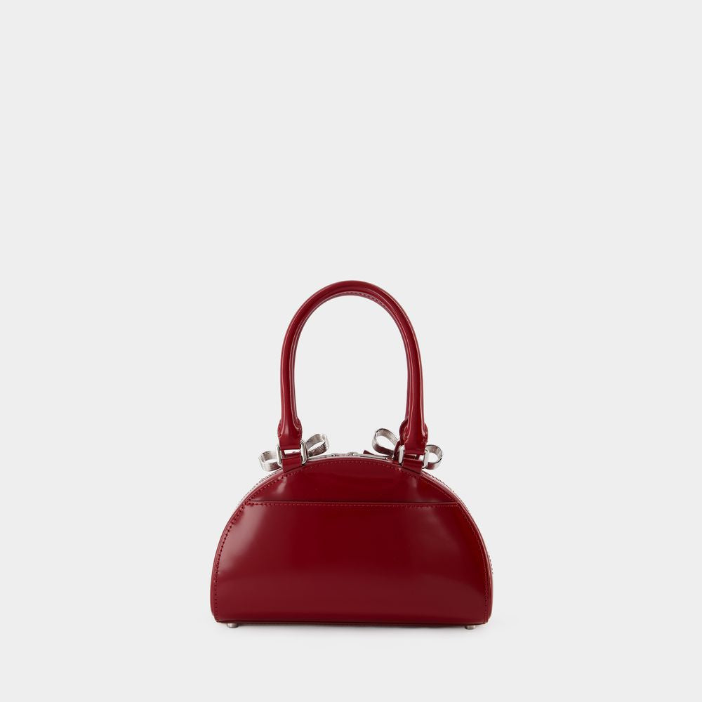 SELF-PORTRAIT Chic Burgundy Leather Mini Clutch