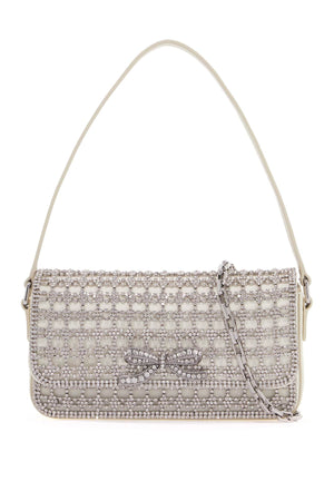 SELF-PORTRAIT Crystal Mesh Baguette Handbag