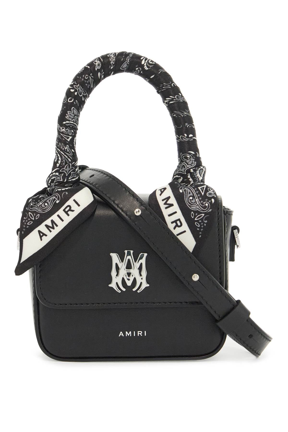 AMIRI Mini Leather Handbag with Bandana Handle