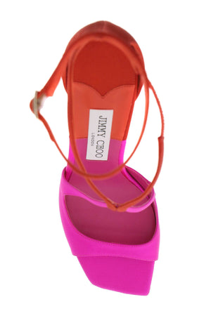 Giày Jimmy Choo Azia màu tím Fuchsia cho nữ - Giày Sandal 95MM cho mùa xuân và hè 2024